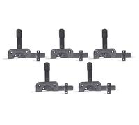 Alberts 822606 DURAVIS® Verrou de portillon | spécialement pour les montants de cadres en bois étroits | en noir diamant, à couche duplex | platine 120 x 50 mm | kit de 5