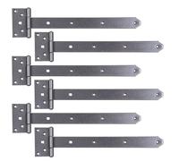 Alberts 822682 DURAVIS® Penture anglaise | avec goupille rivetée | en noir diamant, à couche duplex | penture 391 x 40 mm | charnière 59 x 103 mm | kit de 6