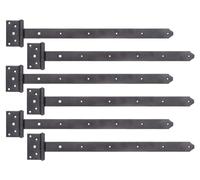 Alberts 822699, crochets de suspension DURAVIS®, avec axe riveté, revêtement duplex noir diamant, bande 591 x 40 mm, charnière 59 x 103 mm, lot de 6