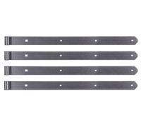 Alberts 822712 Charnière de porte DURAVIS®, droite, extrémités arrondies, revêtement duplex noir diamant, rouleau Ø 13 mm, dimensions 600 x 40 mm, lot de 4