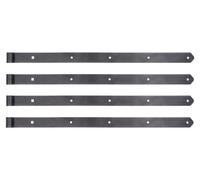 Alberts 822729 Charnière de porte DURAVIS®, droite, extrémités arrondies, revêtement duplex noir diamant, rouleau Ø 16 mm, dimensions 800 x 45 mm, lot de 4