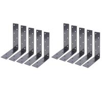 Alberts 822828 DURAVIS® Equerre de poutre, à ailes inégales, revêtement noir diamanté duplex, dimensions 160 x 240 x 50 mm, set de 10 pièces