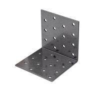 Alberts 823030 DURAVIS® Équerre multi-trous | en noir diamant, à couche duplex | taille 80 x 80 x 80 mm | kit de 25