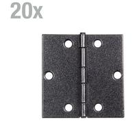 Alberts 823054 DURAVIS® charnière, carrée, noir diamanté duplex, taille 60 x 60 x 1 mm, set de 20 pièces