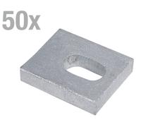 Alberts 823245 : Rondelle en U pour ancrages, galvanisée, 50 x 40 mm, lot de 50