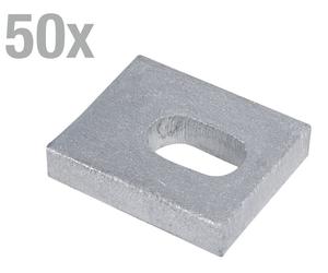 Alberts 823245 : Rondelle en U pour ancrages, galvanisée, 50 x 40 mm, lot de 50