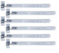 Alberts 823597 Penture | droite, bout arrondi, réglable de 30 mm | galvanisée, en bleu | 460 x 40 mm | kit de 6