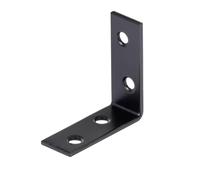 Alberts 824587 Equerre de chaise - zinguée - noire - plastifiée - 40 x 40 x 15 mm | kit de 50