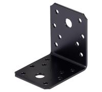 Alberts 824655 : Connecteurs d'angle - galvanisés - noirs - avec revêtement en plastique - 70 x 70 x 55 mm, lot de 20