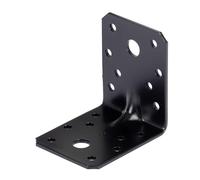 Raccord angulaire Alberts pour charges lourdes, à rainures (set de 50 pièces) - galvanisé - noir - plastifié - 70 x 70 x 55 mm, noir