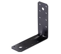 Alberts 825034 Équerre renforcée - galvanisée - noire - plastifiée - 125 x 125 x 45 x 2,5 mm | kit de 50