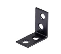 Alberts 825065 Equerre de chaise - galvanisée - anodisée noire - plastifiée - 25 x 25 x 14 mm, jeu de 100 pièces