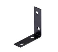 Alberts 825072 Equerre de chaise - galvanisée - anodisée noire - plastifiée - 50 x 50 x 15 mm, jeu de 100 pièces