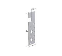 Alberts 836443 HE-Anker, galvanisé à chaud, hauteur de fixation 30 mm, 55 x 180 mm, lot de 50