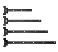 Alberts 837259, charnières de suspension, avec axe serti, peinture noire, bande de 291 x 30 mm, charnière de 115 x 45 mm, lot de 10