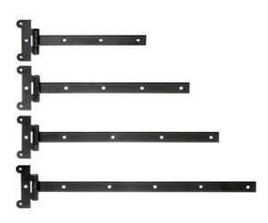 Alberts 837266, charnières à encastrer, avec axe serti, finition noir, bande de 391 x 30 mm, charnière de 121 x 51 mm, lot de 10