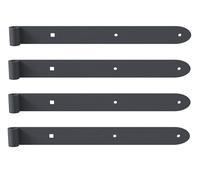 Alberts 839192 Penture Ovado | galvanisée, plastifiée, en gris graphite | gond Ø 13 mm | taille 400 x 40 mm | kit de 4