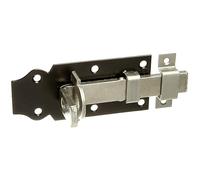 Alberts 840723 Verrou porte-cadenas | droit, avec poignée plate et boucle serrée | galvanisé, en bleu, platine laquée en noir | platine 100 x 44 mm | kit de 10
