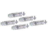 Alberts 840938 Verrou porte-cadenas | droit, avec poignée plate et boucle serrée | électro-galvanisé, passivé à couche épaisse | platine 160 x 56 mm | kit de 5