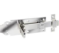 Alberts 841027 Verrou de serrure, droit, avec poignée plate et boucle fixée, acier inoxydable, plaque 140 x 52 mm, jeu de 10 pièces