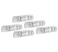 Alberts 841591 Verrou de sécurité porte-cadenas | avec poignée plate et boucle serrée | électro-galvanisé, passivé à couche épaisse | platine 140 x 55 mm | kit de 5