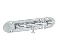 Alberts 841720 Targette | avec poignée bouton et sans ressort | électro-galvanisé, passivé à couche épaisse | platine 100 x 30 mm | boulon Ø 8 mm | kit de 12