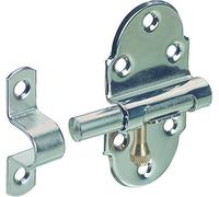 Alberts 842437 Loquet de loquet | avec bouton en laiton | nickelé | plaque 40 x 75 mm | boulon Ø 9 mm | lot de 10