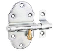 Alberts 842451 Verrou à grenailles | avec bouton en laiton | électro-galvanisé, passivé à couche épaisse | plaque 45 x 85 mm | Ø du boulon 10 mm | kit de 10