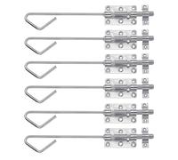 Alberts 842611 Lot de 6 loquets de serrure à boulon | Avec boucle fixée | Galvanisé | Passivé à couche épaisse | Plaque 100 x 60 mm | Boulon 16 x 400 mm