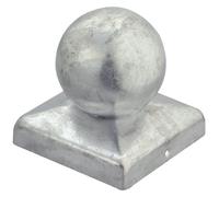 Alberts 843052 Capuchon de poteau pour poteau en bois | avec tête sphérique | galvanisé à chaud | 70 x 70 mm | kit de 6