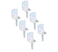Alberts 843731 Équerre pour clôture tressée Forme L | en différents modèles | galvanisée en jaune | hauteur totale 83 mm | kit de 6