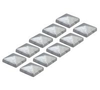 Alberts 844035 Lot de 10 capuchons plats galvanisés à chaud pour poteaux en bois 100 x 100 mm