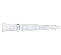 Alberts 845520 Penture charnière | avec goupille rivetée | électro-galvanisé, passivé à couche épaisse | penture 202 x 35 mm | charnière 77 x 48 mm | kit de 10