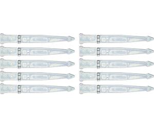 Alberts 845568 Elingue de jet, avec goupille rivetée, électro-zinguée, passivée à couche épaisse, bande 300 x 45 mm, charnière 101 x 63 mm, set de 10 pièces