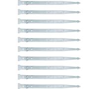 Alberts 845599 Elingue de jet, avec goupille rivetée, électro-zinguée, passivée à couche épaisse, bande 600 x 45 mm, charnière 101 x 63 mm, set de 10 pièces