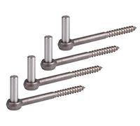 Alberts 846268 Paumelle à visser, crochet en J, avec filetage pré-taraudé, acier inoxydable, entraxe Ø 13 mm, longueur 155 mm, lot de 4