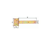Alberts 846282 Lot de 6 suspensions en croix avec goupille rivetée en acier inoxydable Bande 292 x 34 mm Charnière 92 x 44 mm