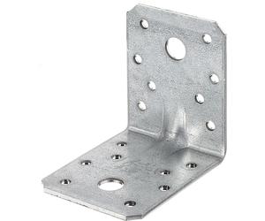 Alberts 846534 Cornière de raccordement pour charges lourdes avec nervure, galvanisée Sendzimir, 70 x 70 x 55 mm, lot de 48 pièces