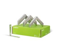 Alberts 847760 Équerre de poutre | étroite | électro-galvanisé, passivé à couche épaisse | 100 x 100 x 20 mm | kit de 20