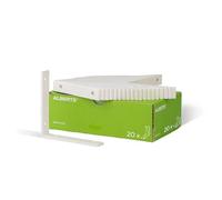 Alberts 847814 Équerre de poutre | étroite | plastifiée, en blanc | 120 x 120 x 20 mm | kit de 20