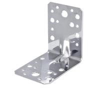 Alberts 848224 Équerre d'assemblage renforcée avec nervure | acier inoxydable | 90 x 90 x 65 mm | kit de 10
