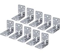 Alberts 848224 Raccord d'angle pour charges lourdes avec nervure, acier inoxydable, 90 x 90 x 65 mm, lot de 10