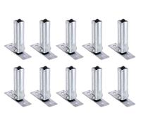 Alberts 855802 Support de main courante pour poteaux universels, réglable de : 45 - 90°, galvanisé à chaud, largeur 104 mm, profondeur 30 mm, set de 10 pièces