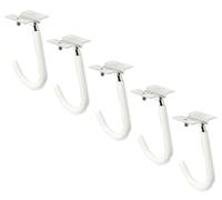 Alberts 855994 Crochet pour vélo, courbé, matériel de fixation inclus, électro-galvanisé bleu, profondeur de crochet 90 mm, hauteur 115 mm, set de 5 pièces