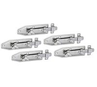 Alberts 856373 : Loquets de fenêtre, droits, avec boucle fixée, en acier inoxydable, plaque de 100 x 35 mm, lot de 5