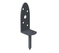 Alberts 858087 Support de clôture tressé Ovado | Forme L | galvanisé, plastifié gris graphite | Hauteur totale 120 mm | kit de 20