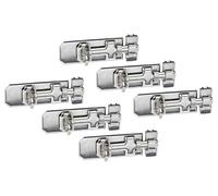 Alberts 858391 : Serrure de sécurité, avec poignée plate et boucle fixée, en acier inoxydable, plaque de 100 x 40 mm, lot de 6
