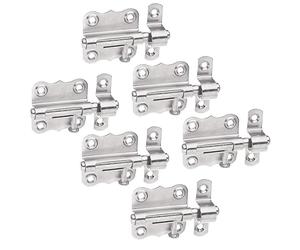 Alberts 858414 Targette | avec poignée bouton et sans ressort | acier inoxydable | platine 39 x 38 mm | boulon Ø 8 mm | kit de 6