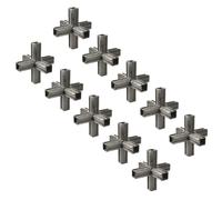 Alberts 859886 Raccord de tuyaux XD, croix et deux autres sorties à angle droit, plastique, noir, 20 x 20 x 1,5 mm, set de 10 pièces