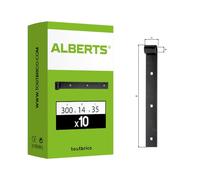 Alberts 862640 Lot de 10 bandes de chargement - Finition droite - Noir - Rouleau de 14 mm - Dimensions : 300 x 35 mm